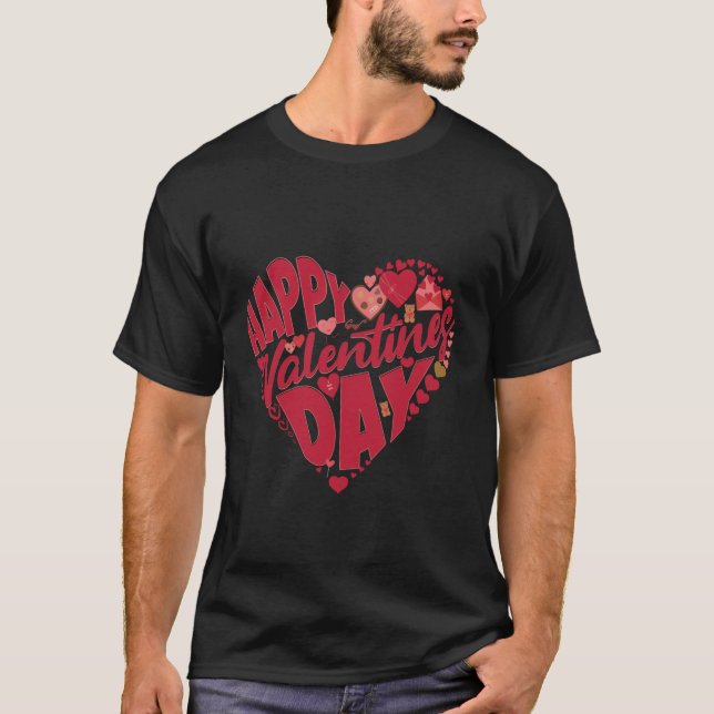 Glad Alla Hjärtans Dag T-Shirt – Söt Romantisk Kär (Framsida)