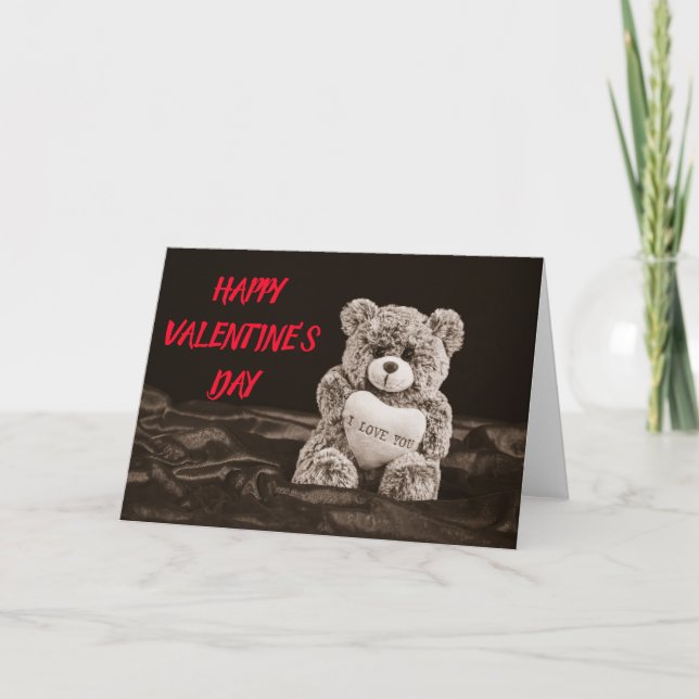 Glad Alla Hjärtans Dag Teddybjörn Helgkort (Framsida)