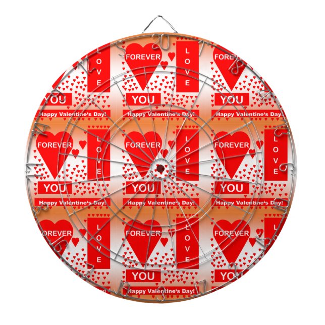 Glad Alla hjärtans dag Text Forever love Hearts Re Darttavla (Framsidan)