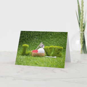 Glad Alla hjärtans dag till golfare med kärlekens  Kort