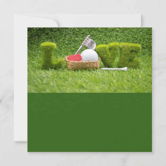 Glad Alla hjärtans dag till golfer med golf of kär (Framsida)