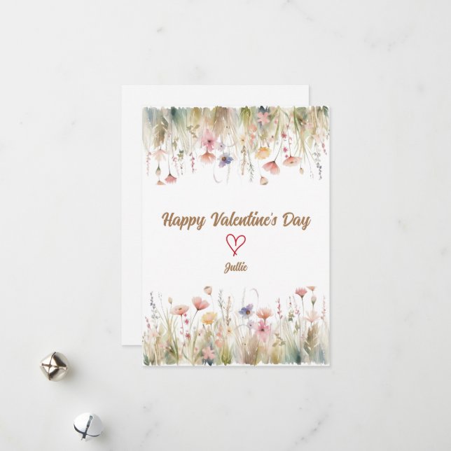 Glad Alla hjärtans dag till henne Julkort (Fram/Back In Situ)