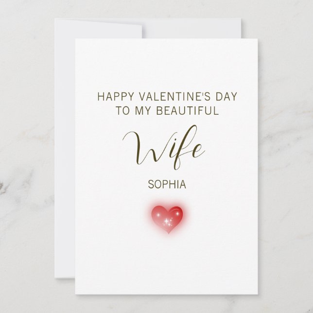 Glad Alla hjärtans dag till min vackra fru Julkort (Framsida)