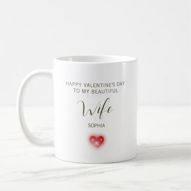 Glad Alla hjärtans dag till min vackra fru Kaffemugg (Vänster)
