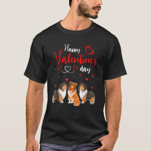 Glad Alla hjärtans dag, tre Cute Sheltie Hundar Ow T Shirt
