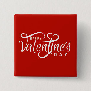 Glad Alla hjärtans dag-typografi PIN-knapp Knapp