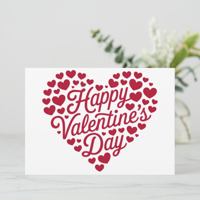 Glad Alla Hjärtans Dag Valentin Kärlek Hjärta Inbjudningar (Stående Fram)