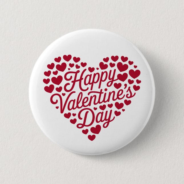 Glad Alla Hjärtans Dag Valentin Kärlek Hjärta Knapp (Framsida)
