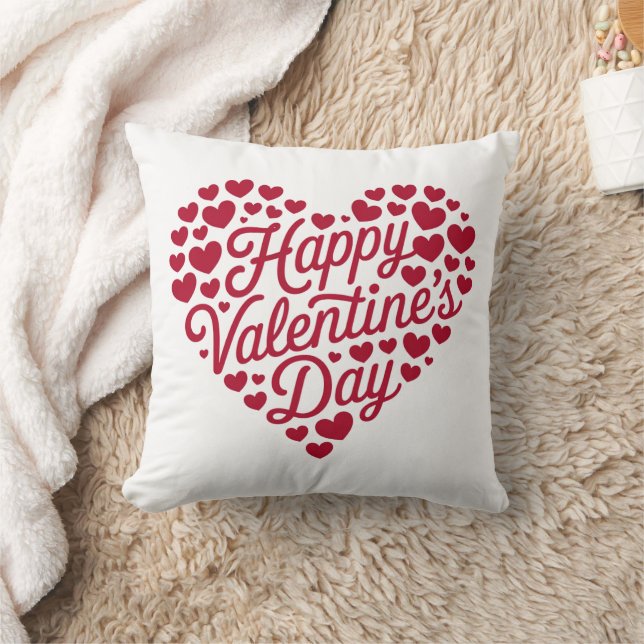 Glad Alla Hjärtans Dag Valentin Kärlek Hjärta Kudde (Filt)
