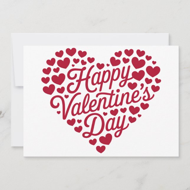 Glad Alla Hjärtans Dag Valentin Kärlek Hjärta Tack Kort (Framsida)