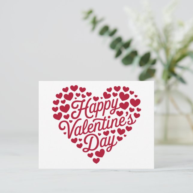 Glad Alla Hjärtans Dag Valentin Kärlek Hjärta Vykort (Stående Fram)