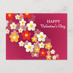 Glad Alla hjärtans dag Vår Blommigt Valentine Helg Vykort