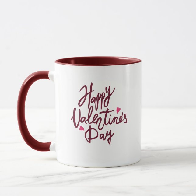 Glad Alla Hjärtans dag vit & rosa Mugg (Vänster)