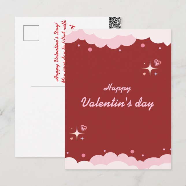 Glad Alla hjärtans dag Vykort (Fram/baksida)