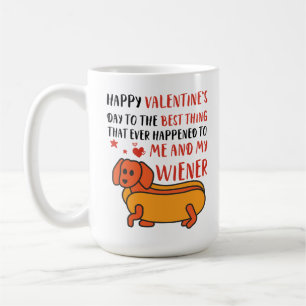 Glad Alla hjärtans dag Wiener Funny Dachshund Hund Kaffemugg