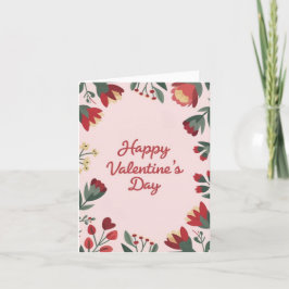Glad Alla Hjärtans Dagen Blommig Högtidskort Helgkort