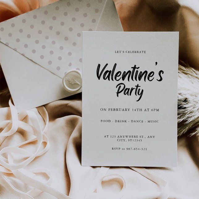 Glad Alla Hjärtans Dags Festkortsmall Julkort (Happy Valentine's Party Card Template)
