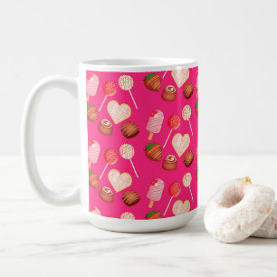 Glad Alla hjärtans dagstrafik och kandy Mönster Kaffemugg