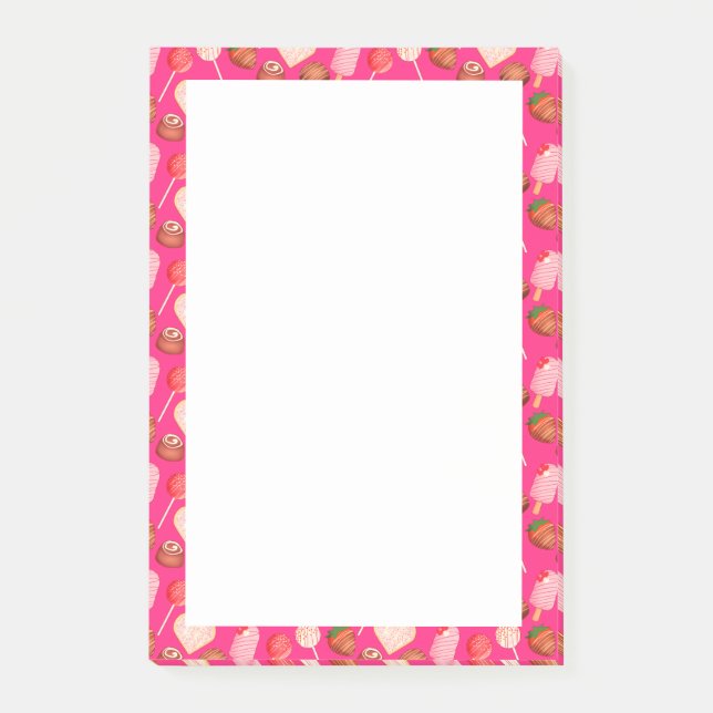Glad Alla hjärtans dagstrafik och kandy Mönster Post-it Block (Framsida)