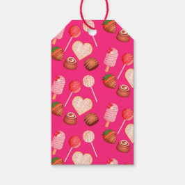 Glad Alla hjärtans dagstrafik och kandy Mönster Presentetikett