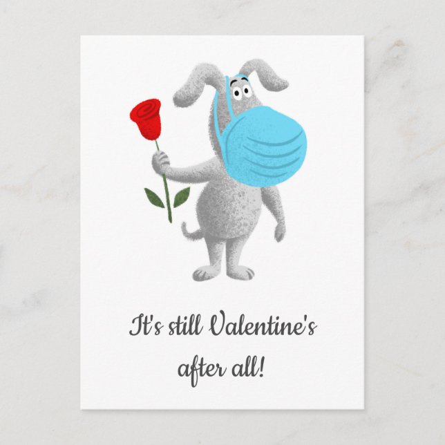 Glad Alla hjärtans Hund 2021 Helg Vykort (Framsida)