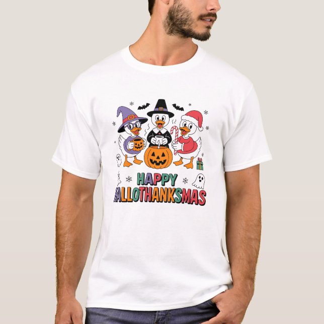 Glad Allothanksmas Ankor Holiday Mashup Retro T Shirt (Framsida)