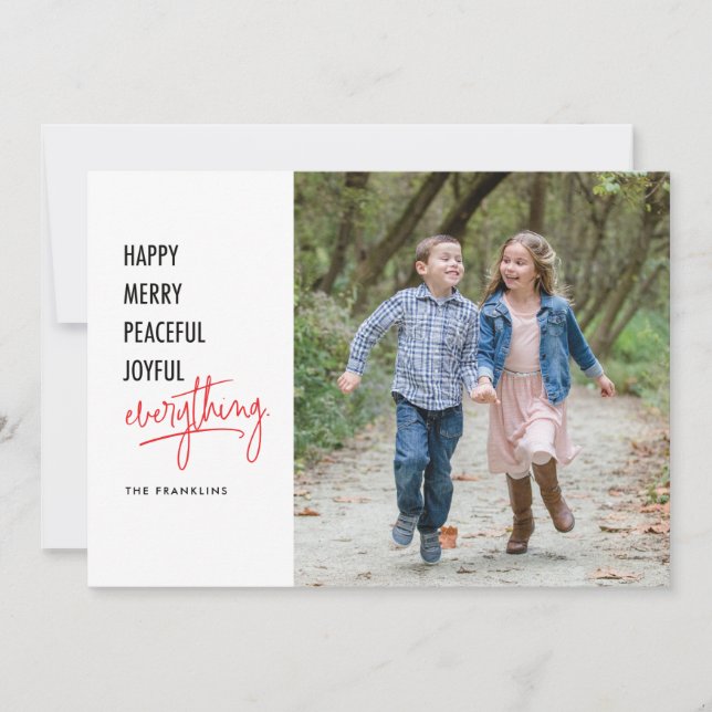 Glad Allt 5x7 Holiday Foto Kort (Framsida)