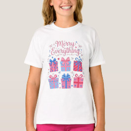 Glad Allt Jul Presenter Bow Stjärnor Hjärtan T Shirt