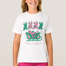 Glad allt jultomte släde renar stjärnor båge t shirt