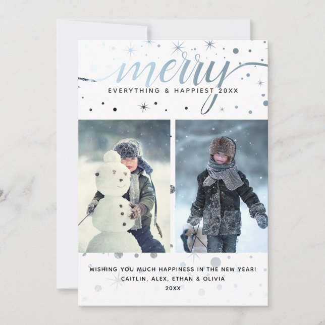 GLAD Allt med färgmatchande typografi Julkort (Framsida)