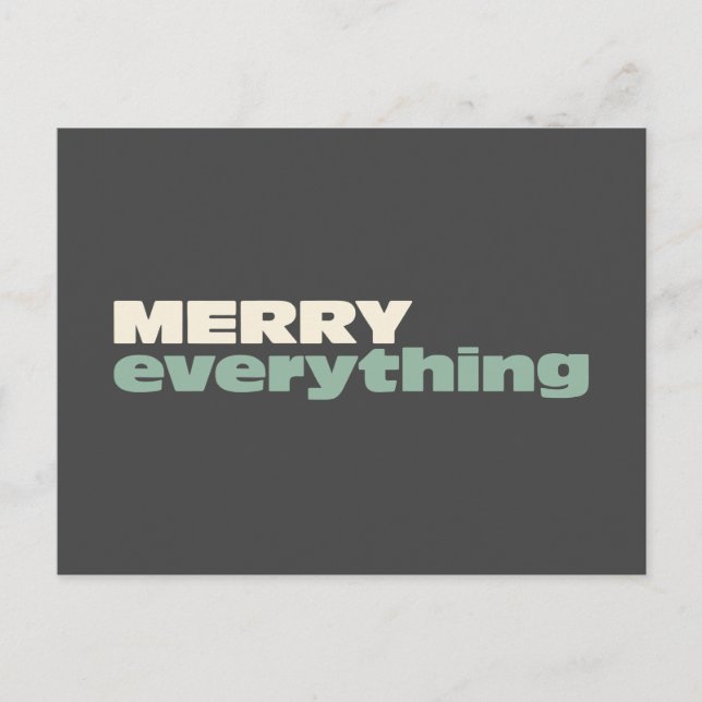 Glad Allt Minimalistisk Jul Firande Vykort (Framsida)