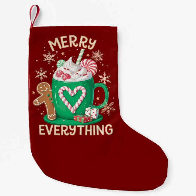 Glad allt pepparkakecaffelatte Xmas Liten Julstrumpa (Framsidan)