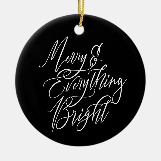 Glad & Allting Ljust Svart Rund Julgransprydnad Keramik (Framsidan)