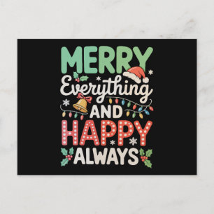 Glad Allting Och Lycklig Alltid Jul Xmas Helg Vykort