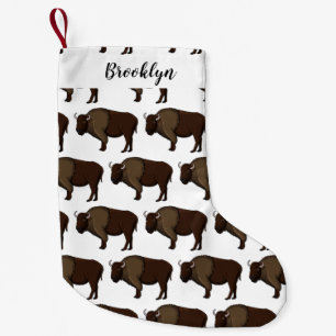 Glad amerikansk bison illustration liten julstrumpa