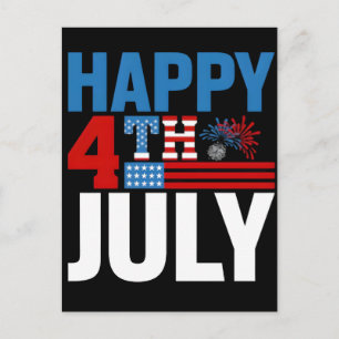Glad amerikansk nationaldag 2026 helg vykort