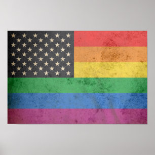 Glad amerikanska flaggan poster