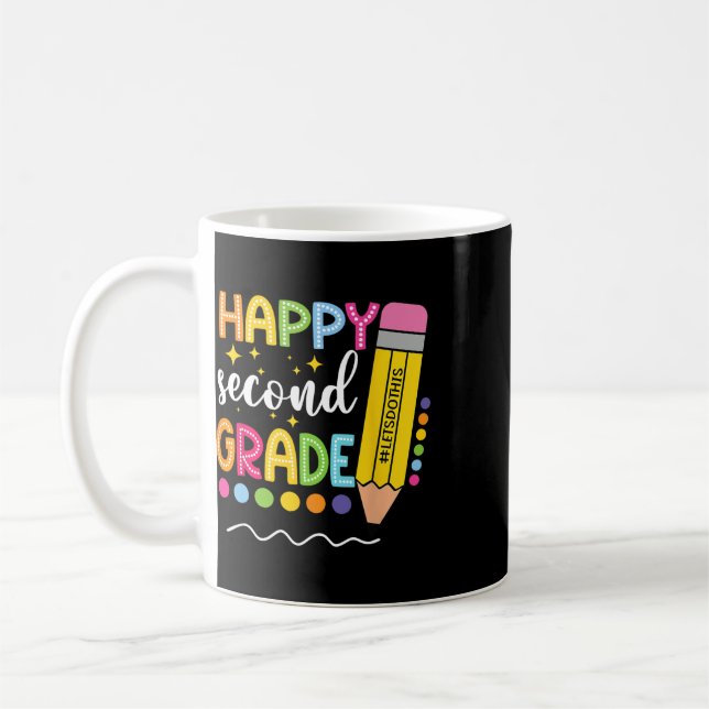 Glad andra klass första skoldagen Ck till skolan Kaffemugg (Vänster)