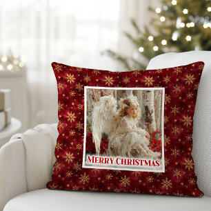 Glad Angelisk Poinsettia Julpresent Kudd Kudde