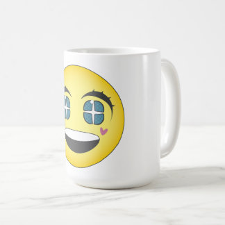 Glad anime-ansikte kaffemugg