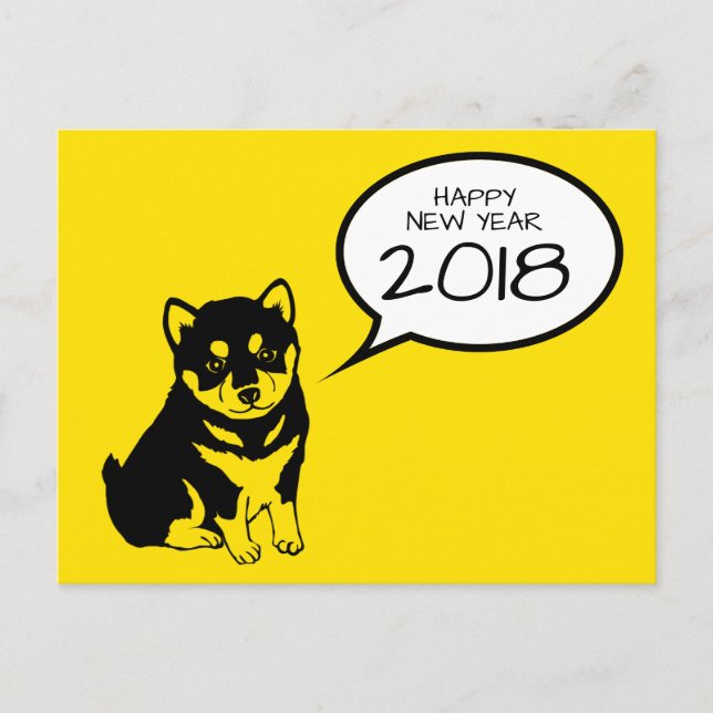 Glad anpassad Nyår Hund Postkort Helg Vykort (Framsida)