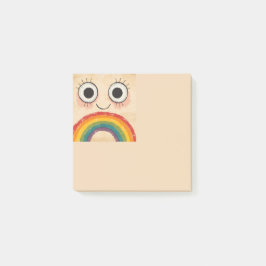 GLAD ANSIKTE REGNBÅGE POST-IT BLOCK