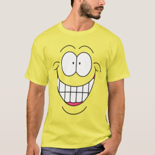 Glad Ansikte Stor Leende Screwball Grafik T Shirt