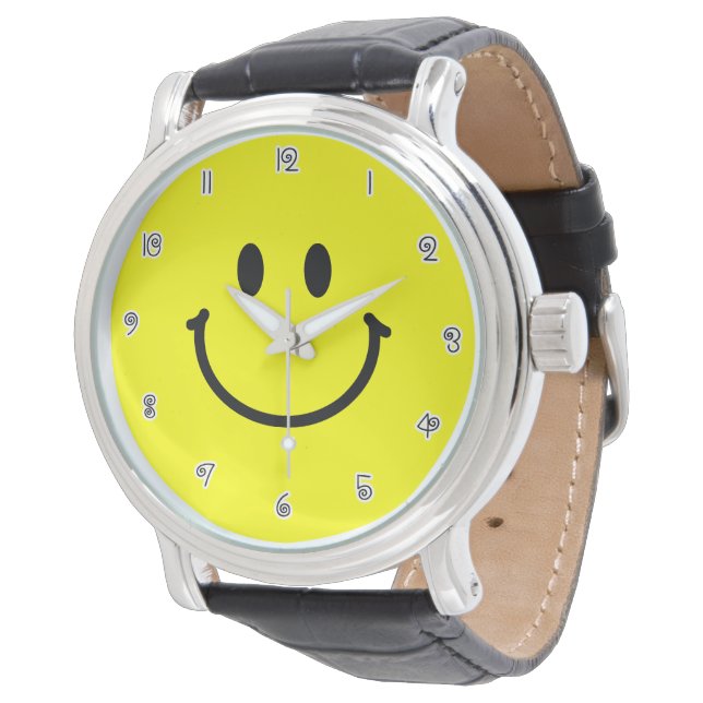 Glad Ansiktsvägg Konst Dekoration Armbandsur (Vinklad)