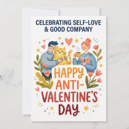 Glad Anti-Valentinsdag Illustration Julkort