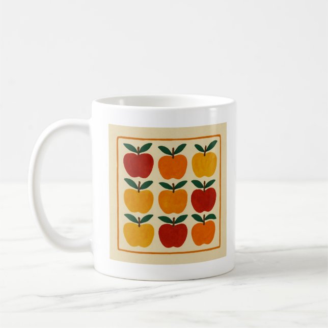 Glad äppelarrangemang kaffemugg (Vänster)
