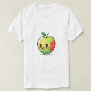 Glad Apple T-Shirt Söt Tecknad Fruktgrafik
