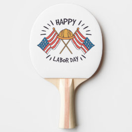 Glad arbetsdag patriotisk amerikansk flaggkonstruk pingisracket
