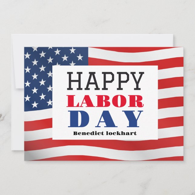 Glad arbetsdag patriotisk USA-flagga Tack Kort (Framsida)