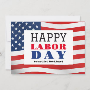 Glad arbetsdag patriotisk USA-flagga Tack Kort